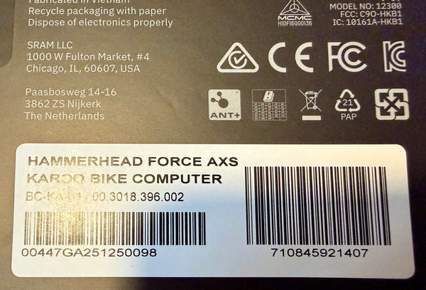 Hammerhead Computer Karoo 3 SRAM Force Edition